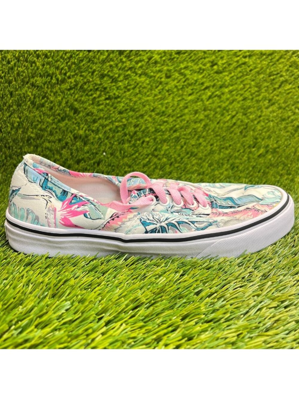 Vans‎ Authentic Tropical Womens Size 9 Blue Pink Athletic Skate Shoes Sneakers